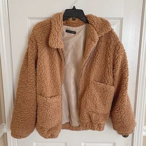 Honey Bum Beige Teddy Jacket sz S
